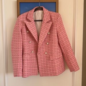 Pink Pearl Button Blazer